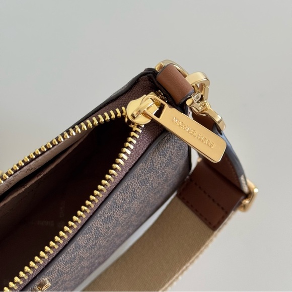 NWT! Michael Kors Jet Set Logo Crossbody Bag, Brown - Picture 11 of 14